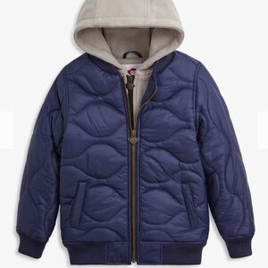 Appaman navy blue hooded quilted puffer bomber jacket size 6 boys